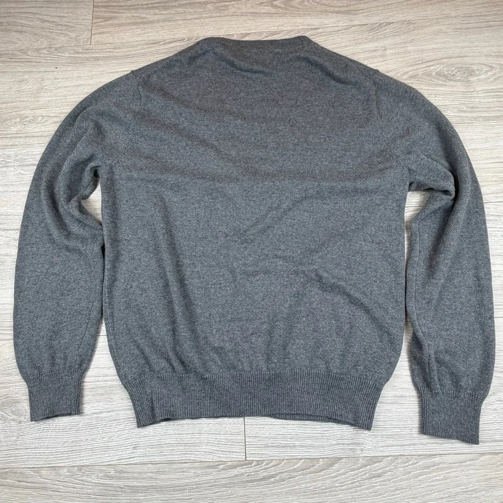 Vintage Chaps Men's Gray Cardigan Sweater Size Large V-Neck Cosby Carlton Banks‎